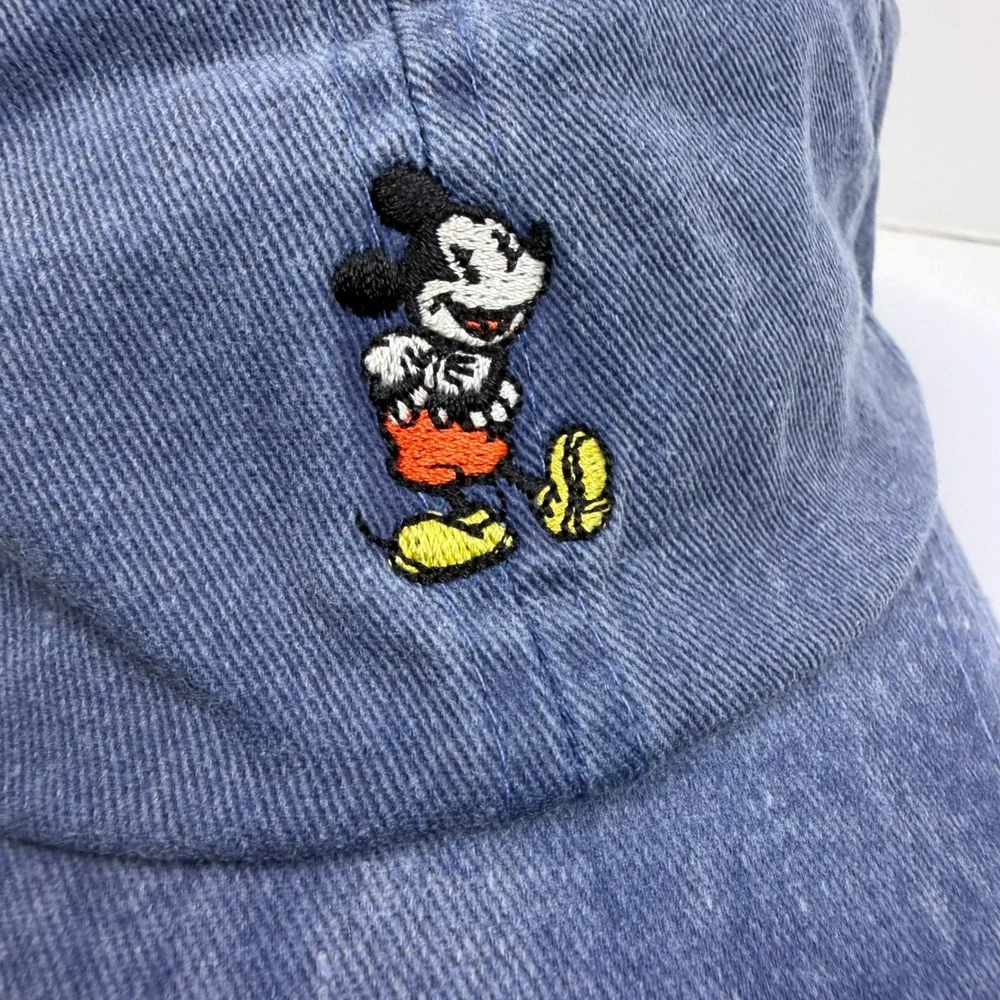 Disney Parks Mickey Mouse Washed Blue Baseball Cap Dad Hat Adult Adjustable
